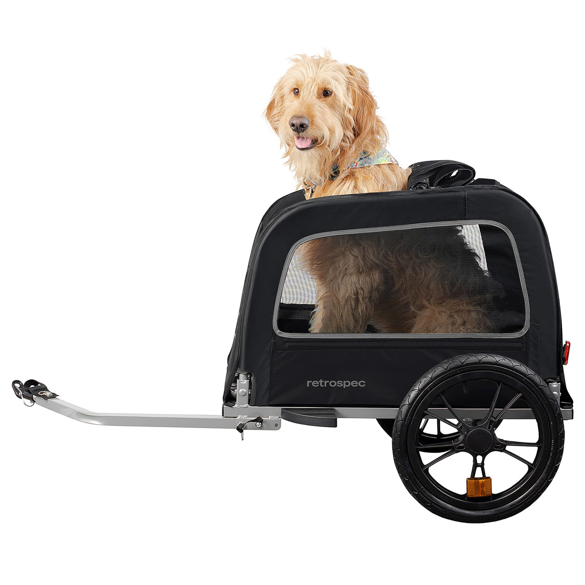 Retrospec Rover Hauler front view highlighting the weather-ready shell for outdoor dog trips