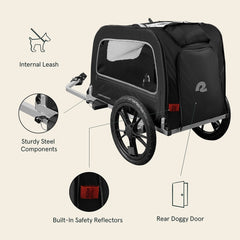 Interior leash clip on Retrospec Rover Hauler keeps small dogs secure during rides