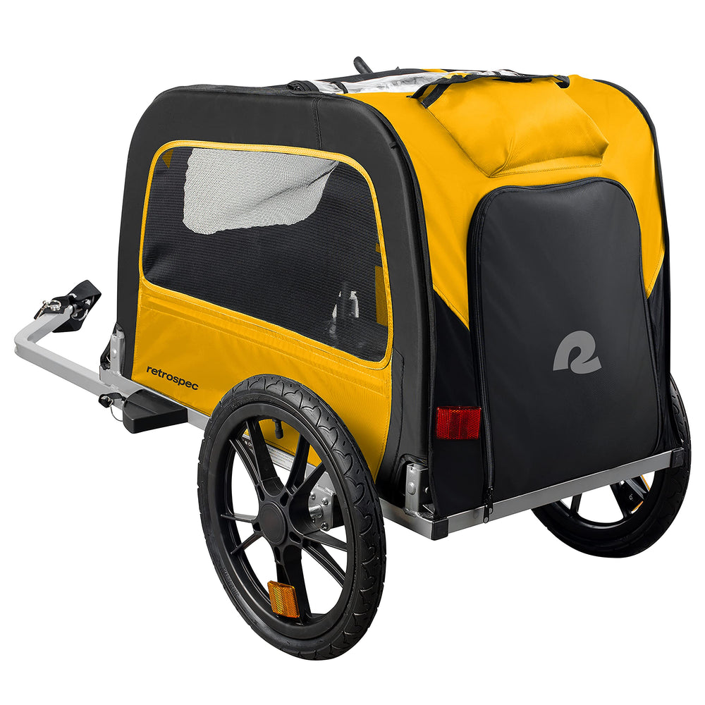 Retrospec Rover Hauler weather-resistant fabric shields from rain and sun.
