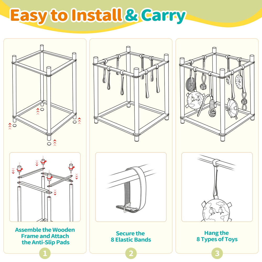 Retyion-elastic-band-height-adjustment shows adjustable toy height for growing puppies.