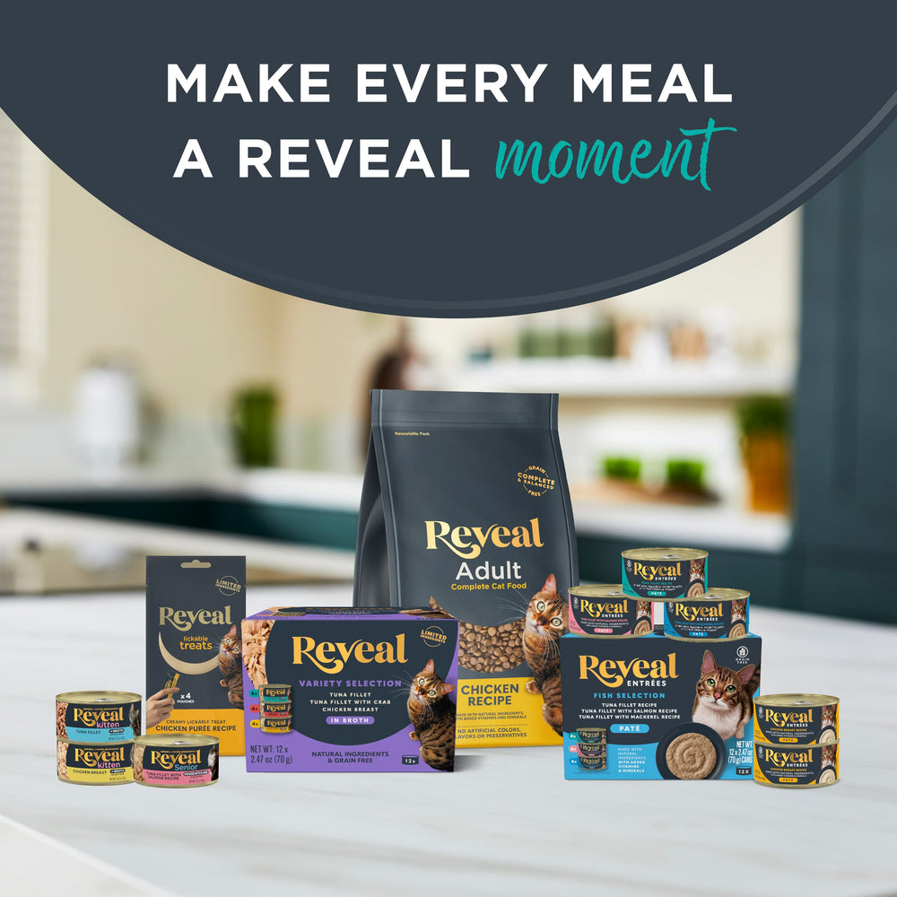 Reveal limited-ingredient recipe supports simple nutrition for cats.
