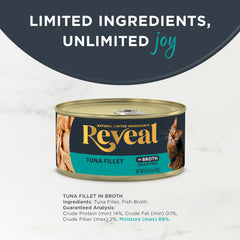 Reveal 24-count cans packaging for convenient grain-free meals.
