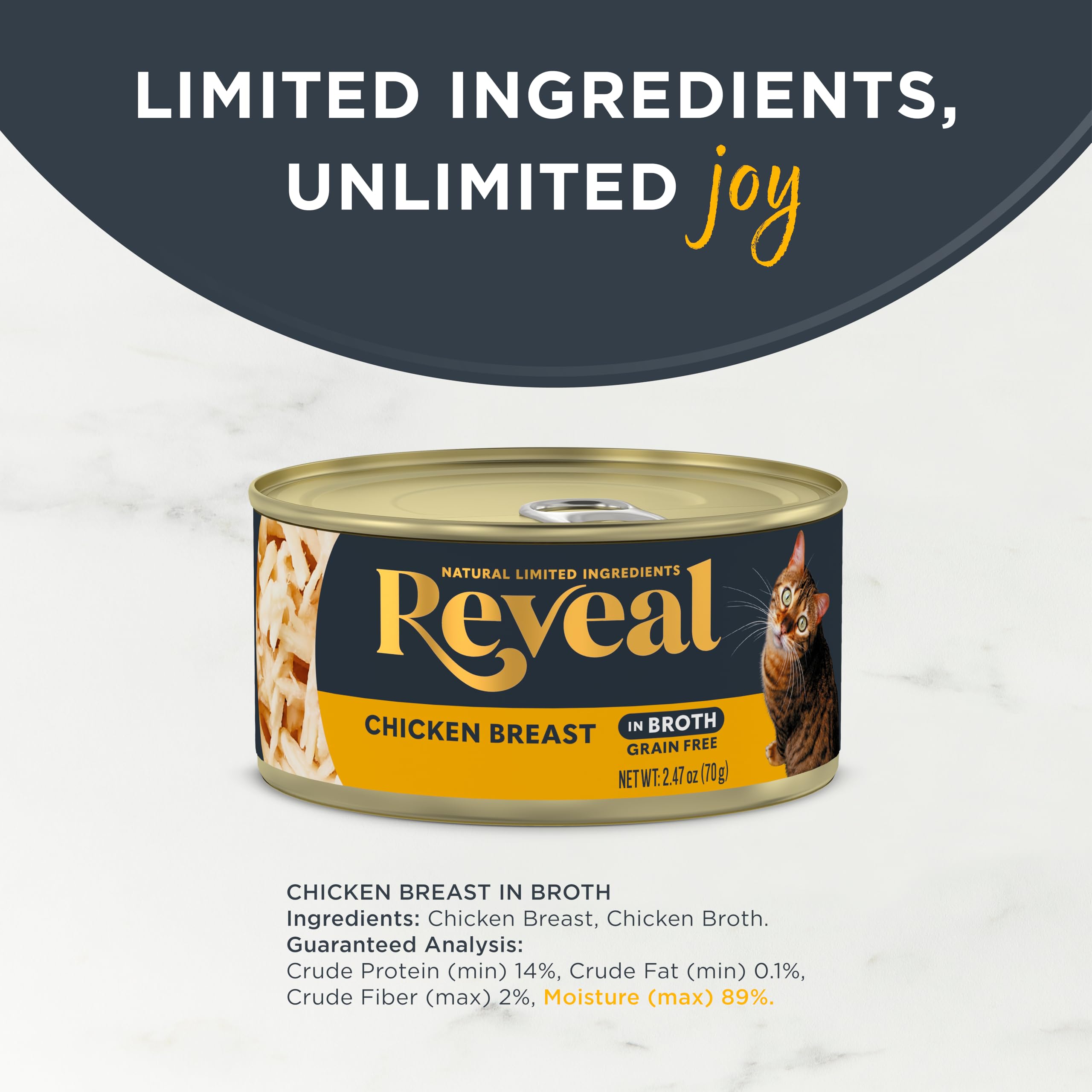 Reveal cat food with high-protein first ingredient for satisfying meals