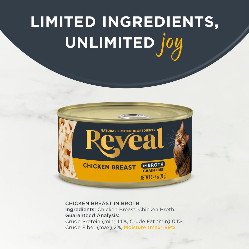 Reveal cat food with high-protein first ingredient for satisfying meals