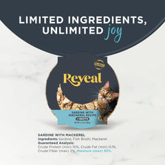 Reveal grain-free limited-ingredient formula emphasizes purity and simple nutrition.