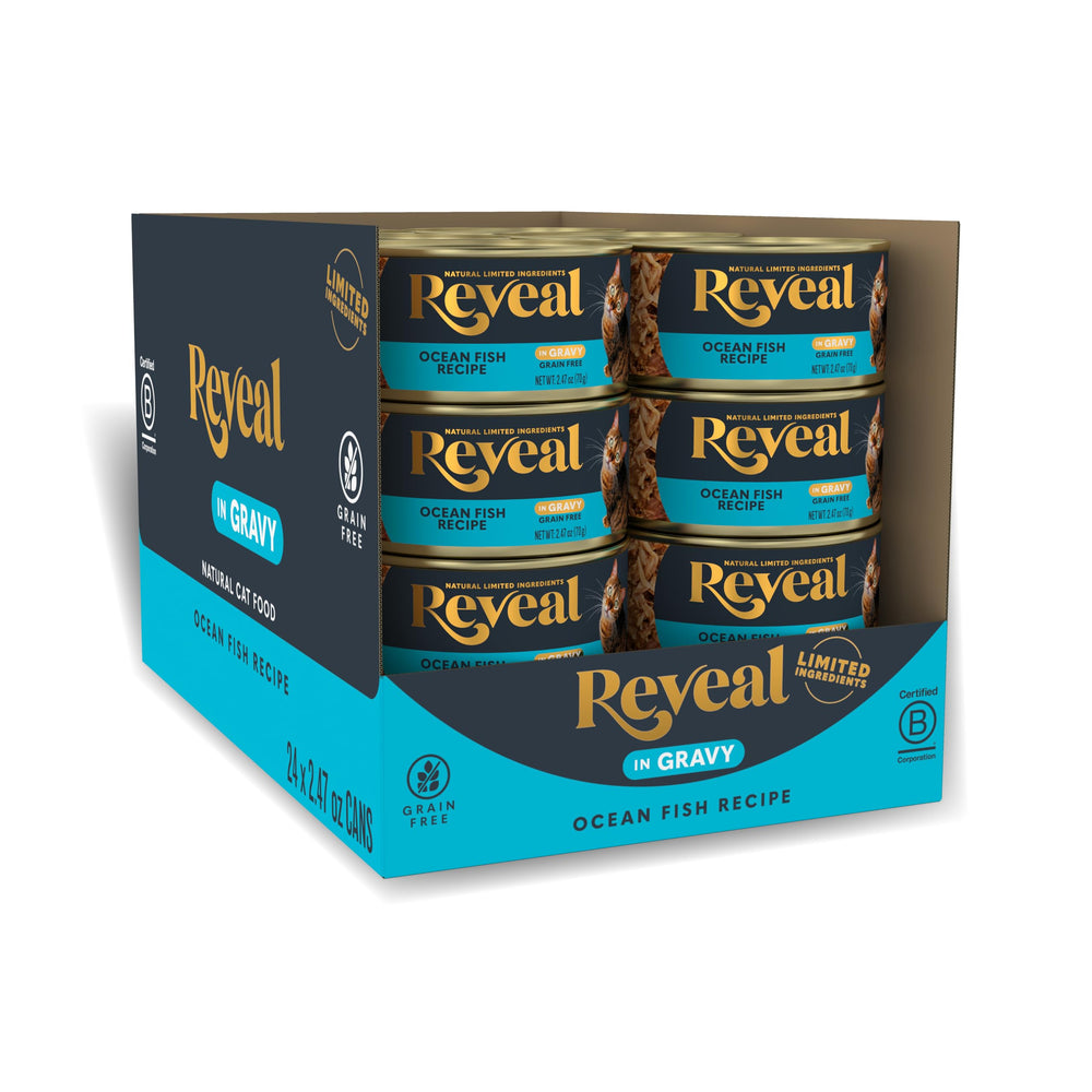 Reveal ocean fish in gravy can for cats delivers hydration and flavor