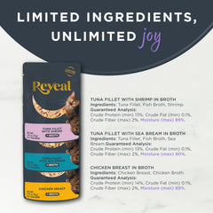 Reveal natural wet cat food pouch chicken breast broth delivers flavor and hydration