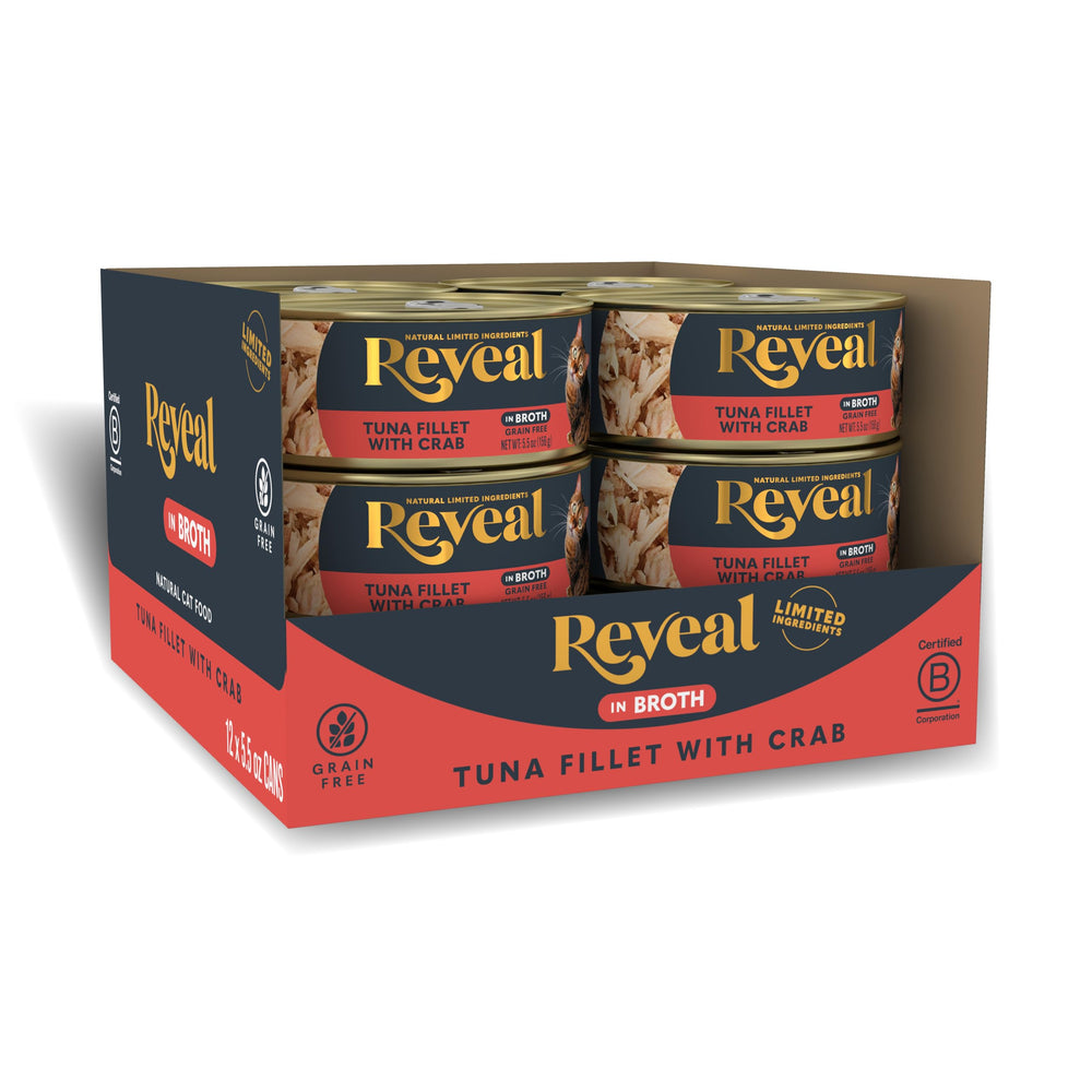 Reveal tuna fillet with crab broth can ready to serve for a tasty meal.
