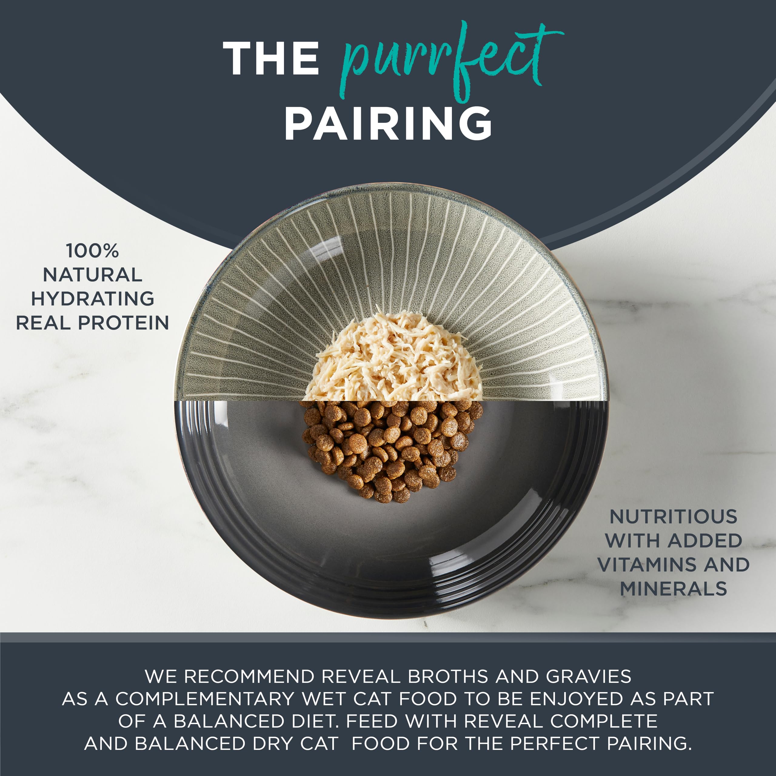 Reveal avoids artificial additives for a natural cat food option.