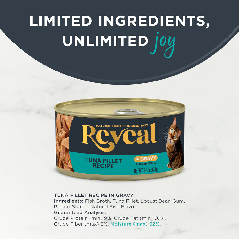 Reveal protein first ingredient graphic emphasizes prime protein in every bite