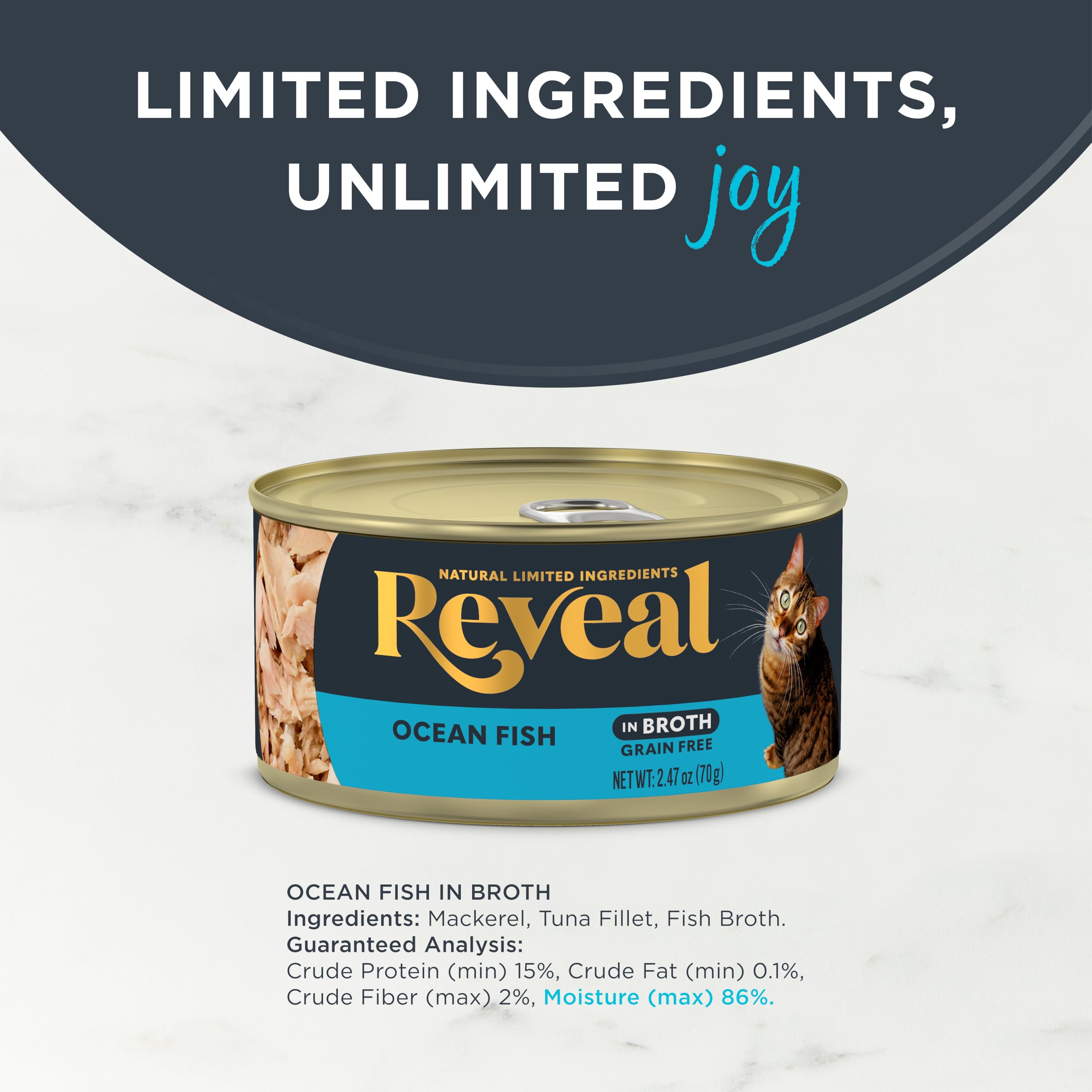 Reveal wet cat food in broth serves as hydrating, tasty meal option