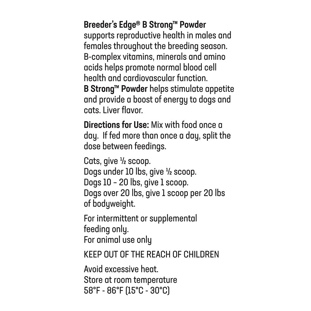Revival Breeder's Edge B Strong powder texture close-up suggesting fine, mixable formula.