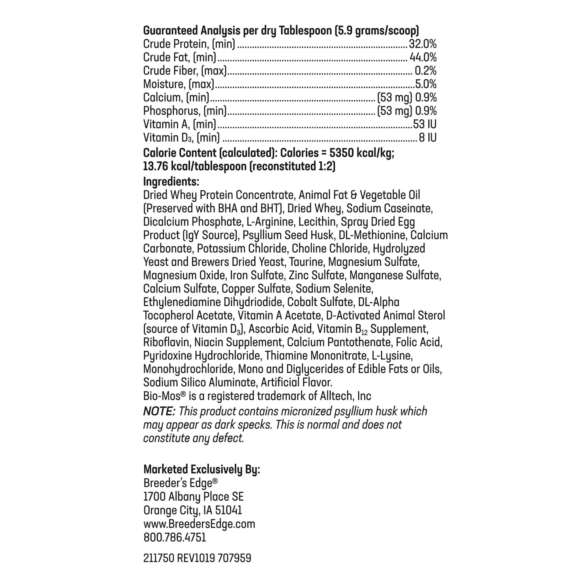Revival Breeder's Edge Foster Care amino acids balanced nutrition.