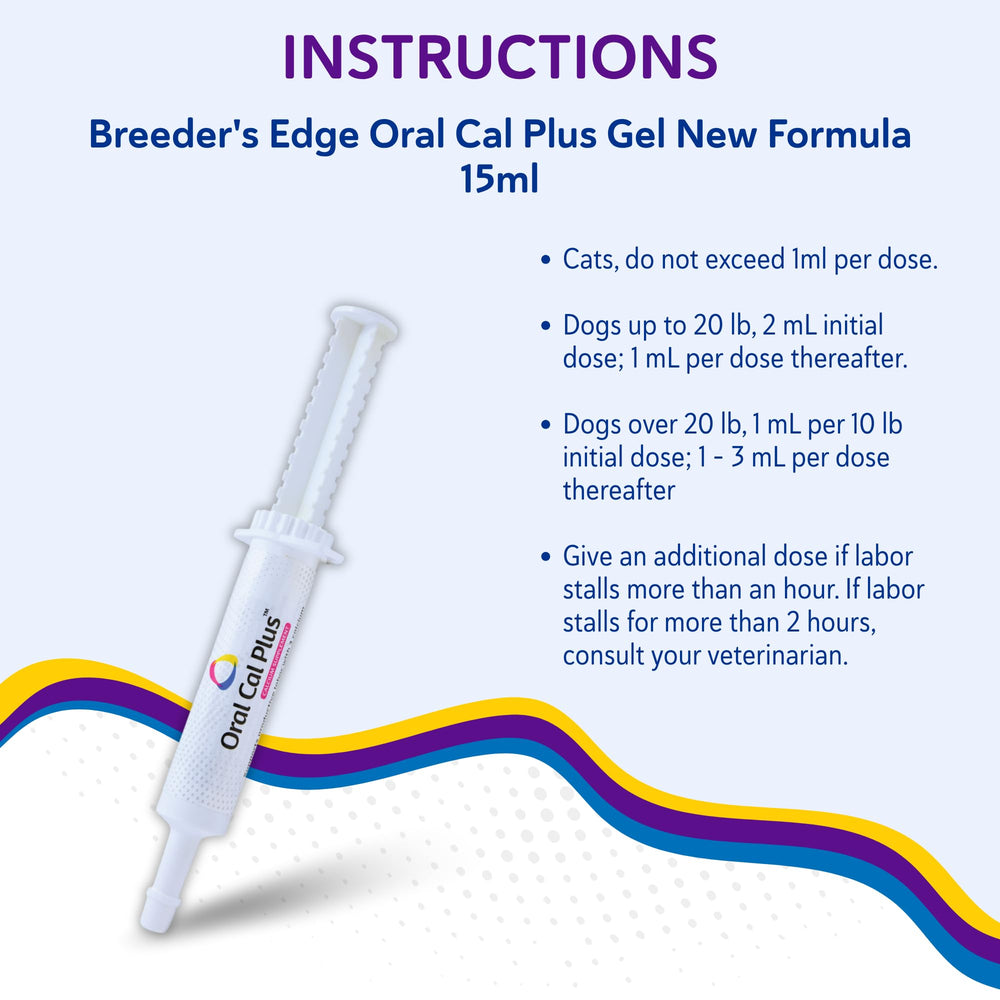 Packaging of Breeders Edge Cal Plus Gel in a clinical setting.