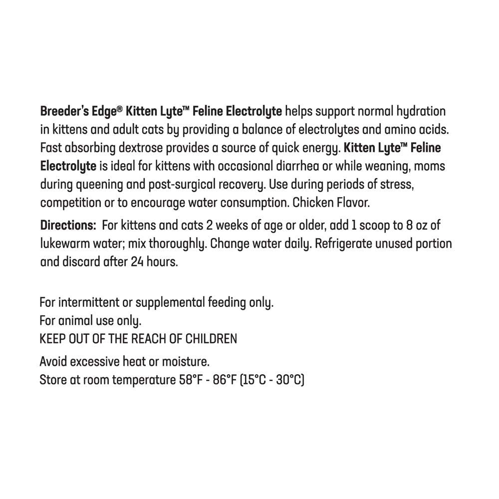 Breeder’s Edge Kitten Lyte easy to mix with water or food for stress-free feeding.