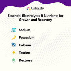 Breeder’s Edge Kitten Lyte supports normal fluid balance in blood and tissues.