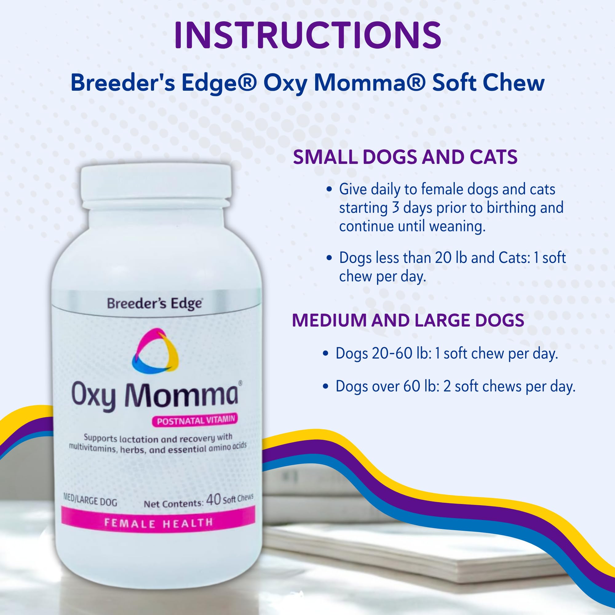 Breeder's Edge Oxy Momma chews close-up texture