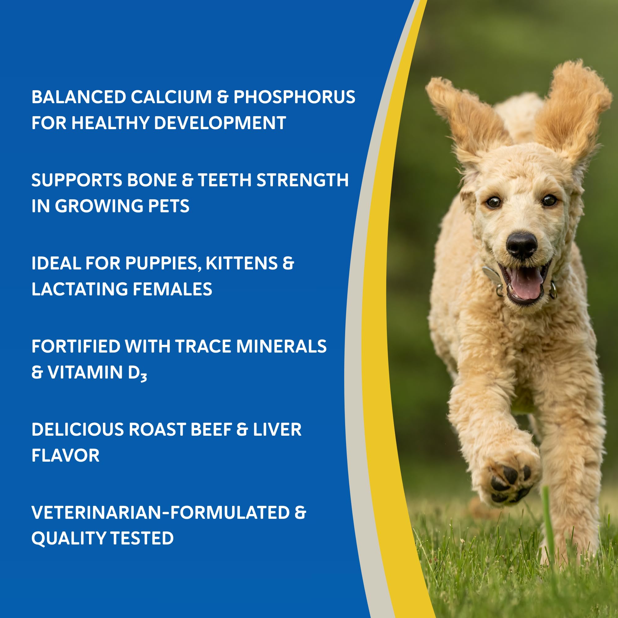 Doc Roy's Healthy Bones label close-up highlighting multi-species use.