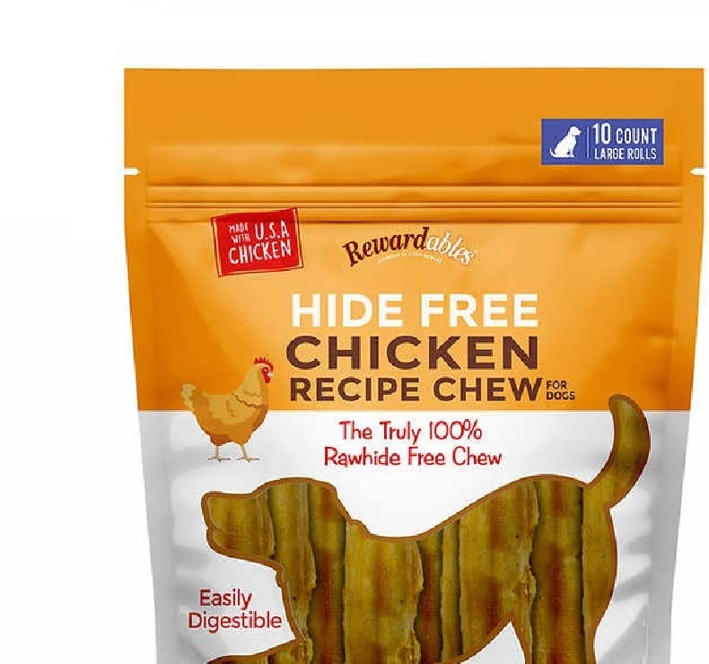 Rewardables Chicken Chews first ingredient shown as a flavorful protein for active dogs.