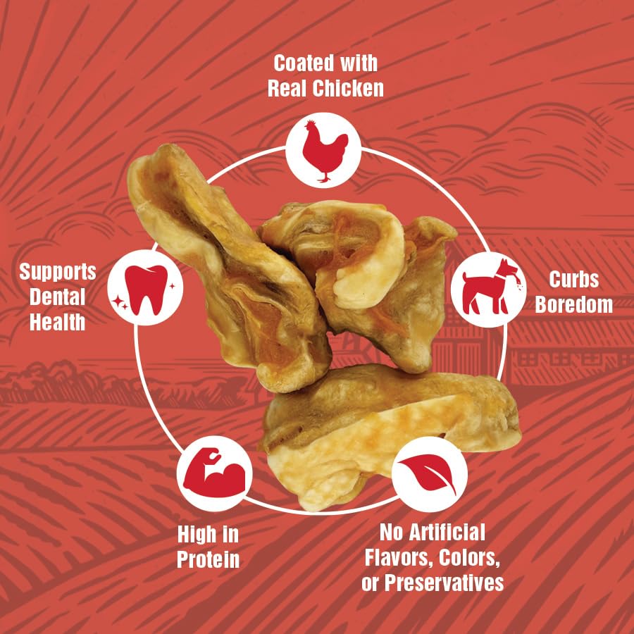 Rewardables chicken coated cow ear nuggies chicken coating closeup reveals savory flavor