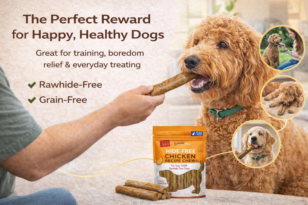 Rewardables seven-inch rolls offer long-lasting chew time for medium and large dogs.