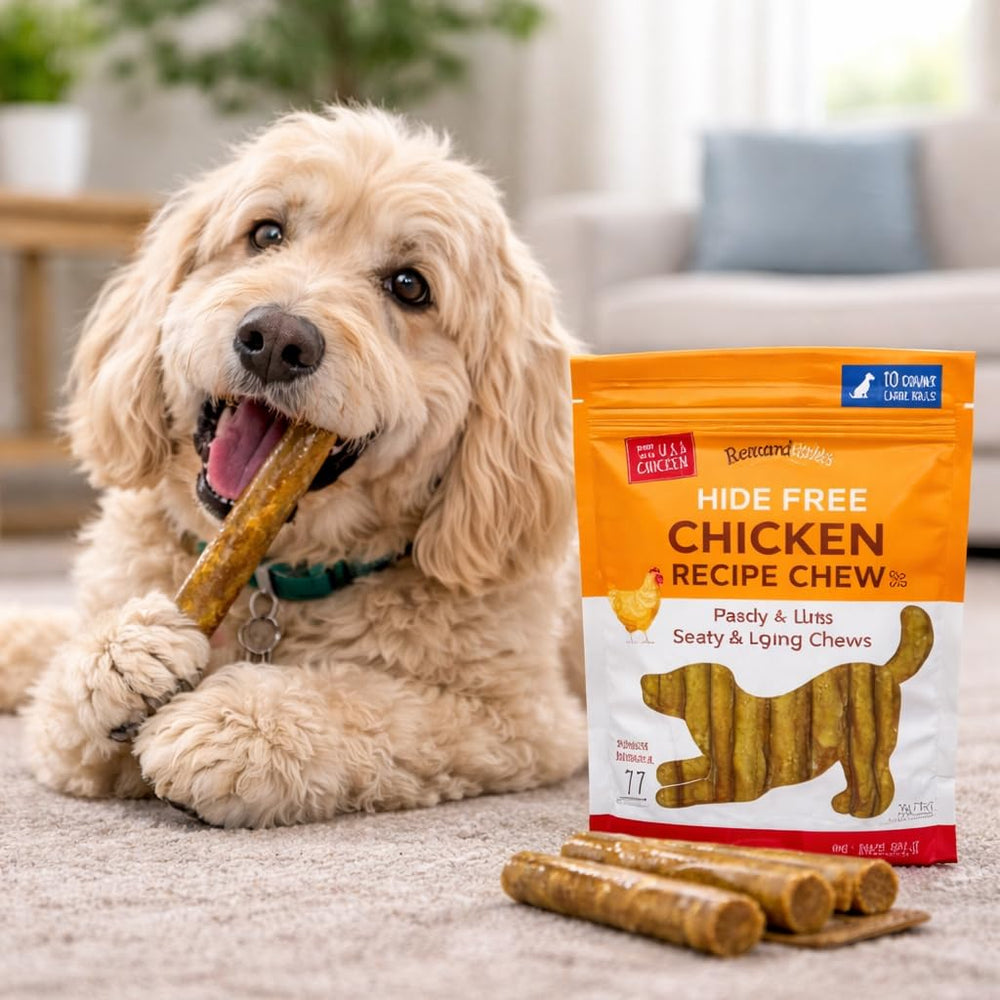 Made in the USA, Rewardables chews arrive in a convenient pouch for easy storage.