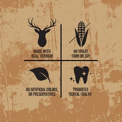 Rewardables Wild Chews packaging front highlights real venison and limited ingredients.