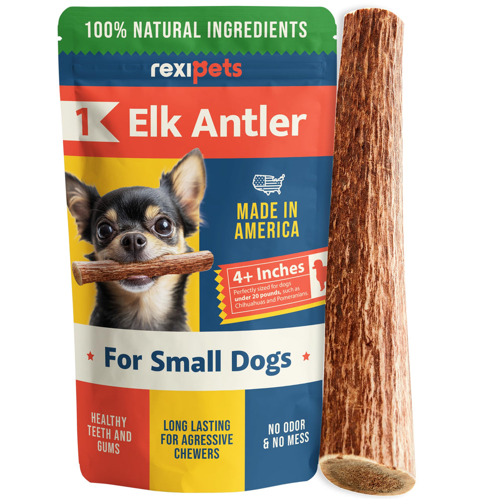 REXIPETS elk antler small dog chew - durable, long-lasting entertainment for small breeds