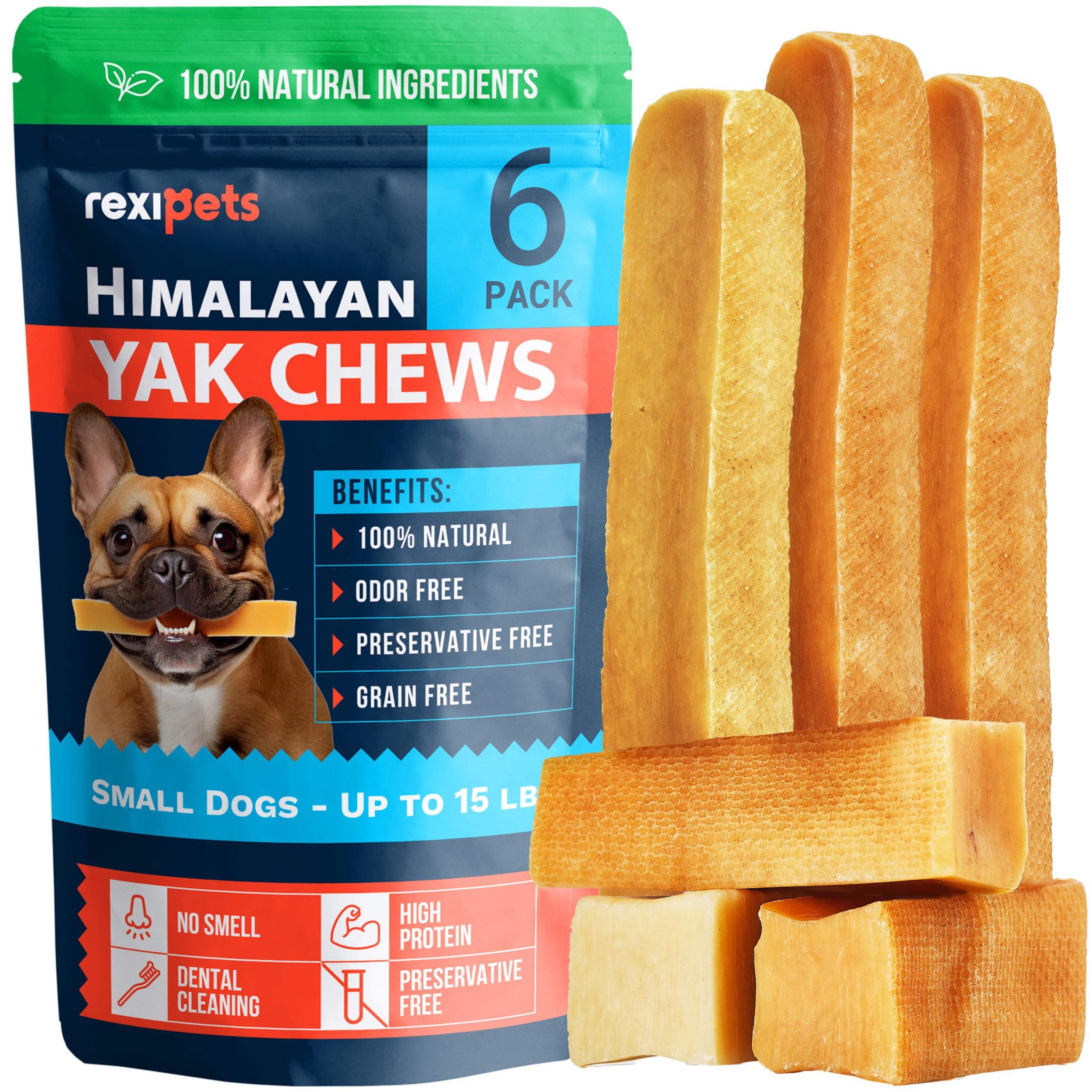 REXIPETS Himalayan yak chew for large dogs promotes durable chewing and dental care.