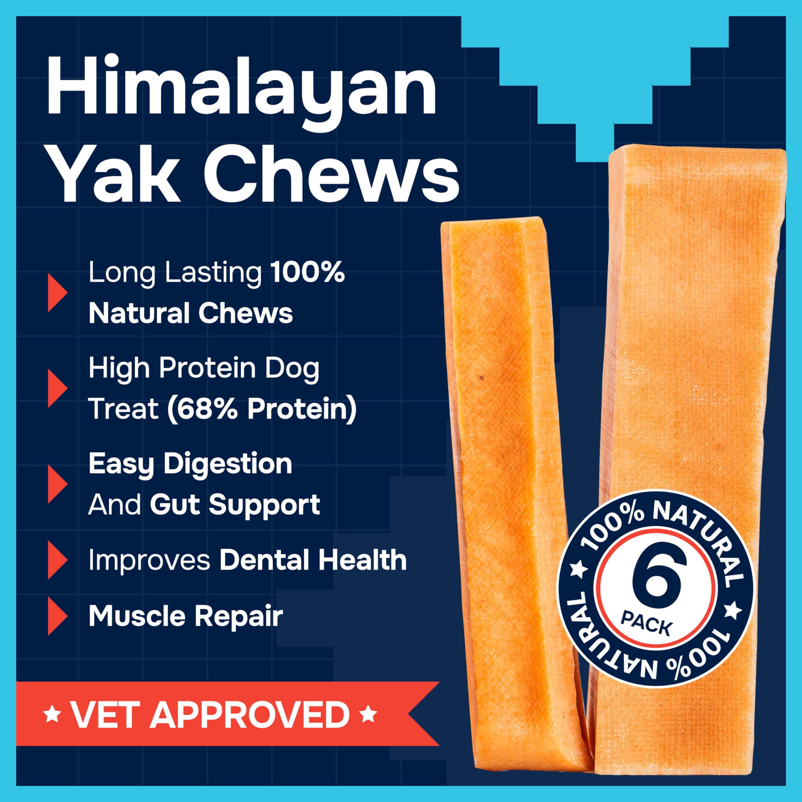 REXIPETS natural yak cheese chew for medium dogs, long-lasting