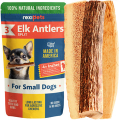 REXIPETS split elk antlers dog chews pack for durable, long-lasting chewing