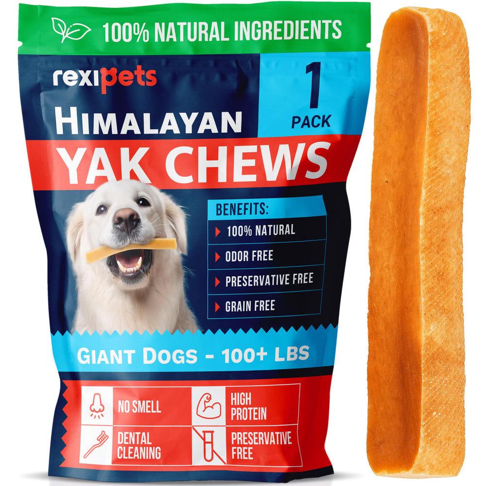 REXIPETS Yak Chews for Large Dogs promote long-lasting chewing and dental engagement.