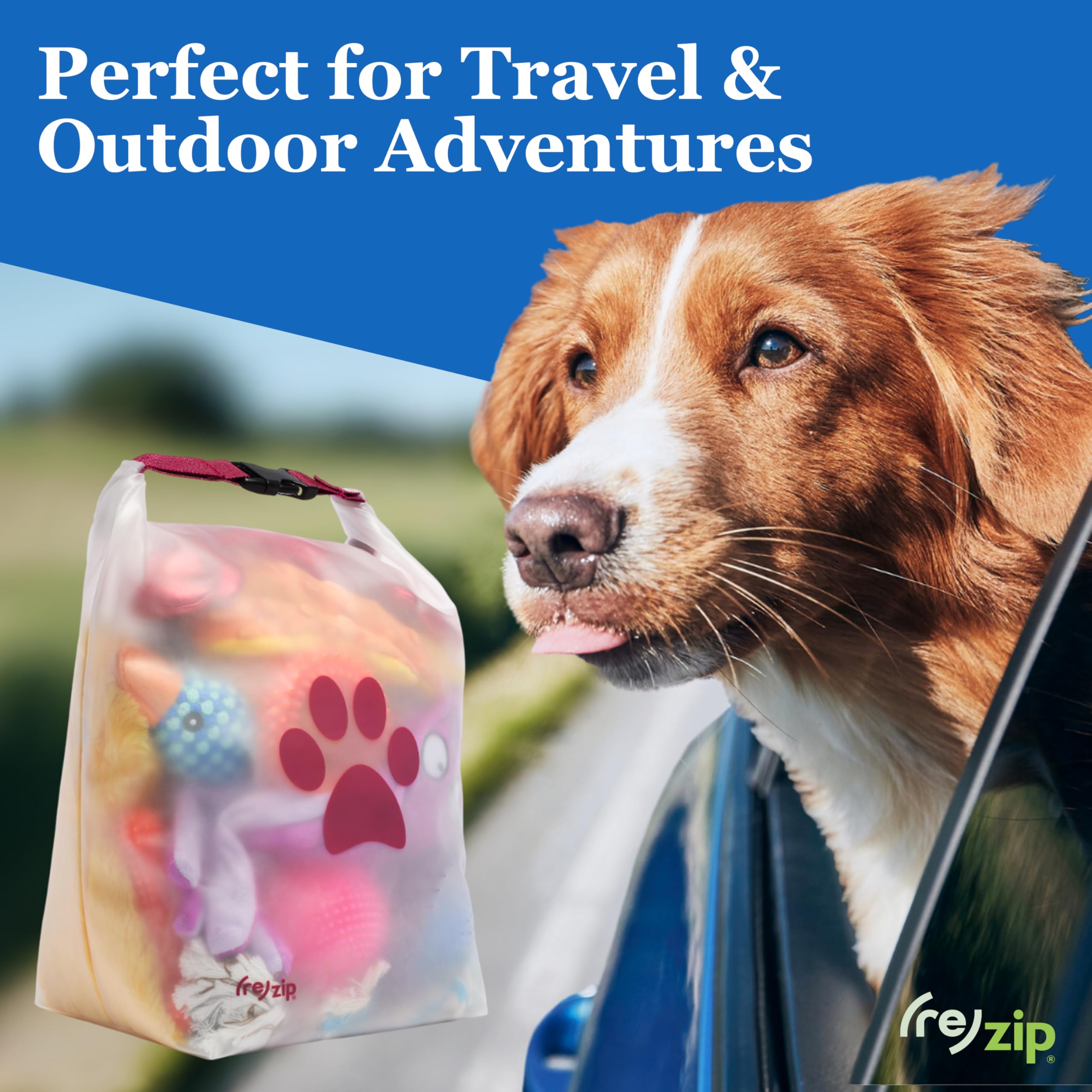 (re)zip magenta bag adds visibility in travel gear and storage.