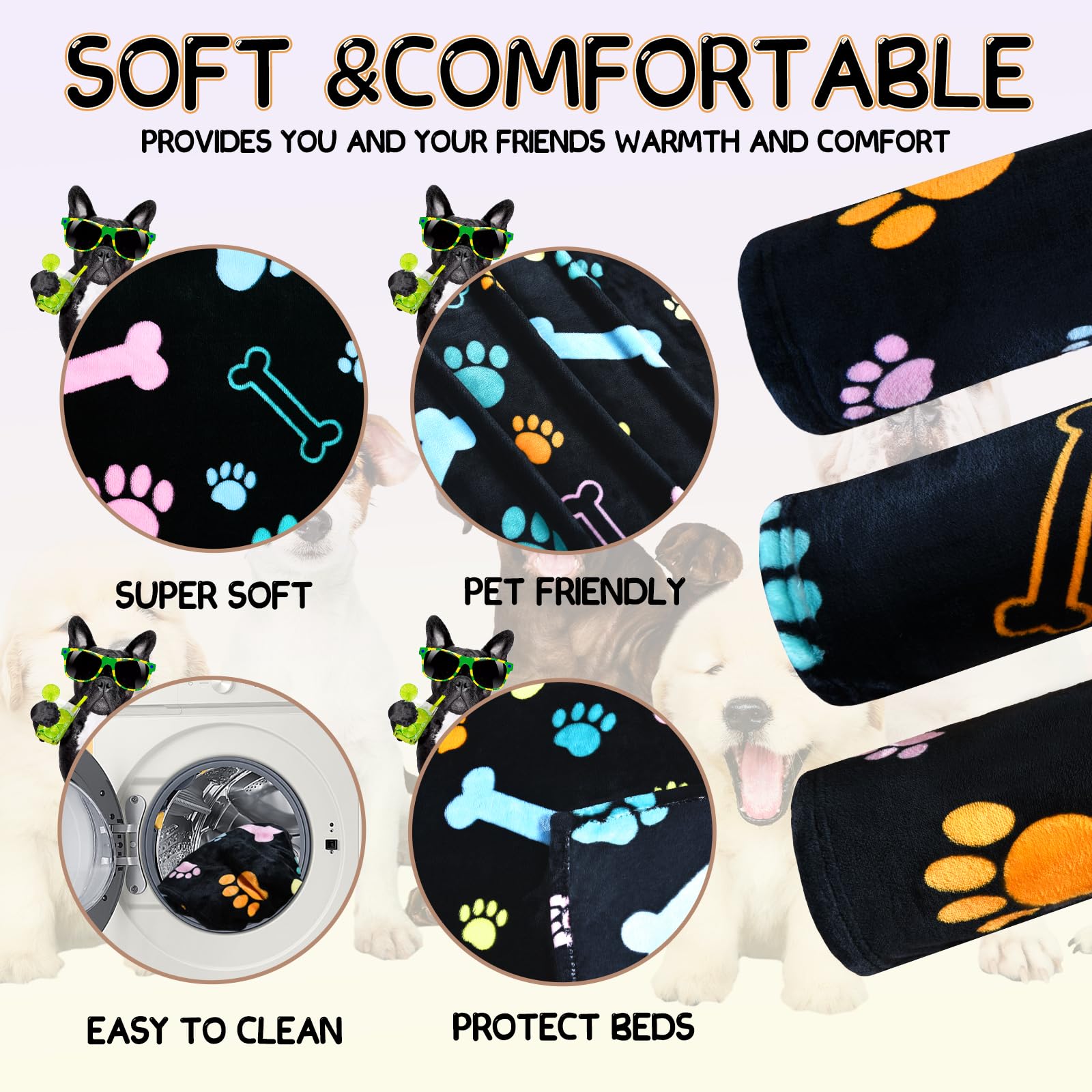 Rezutan dog blanket fur-resist design helps keep furniture clean.