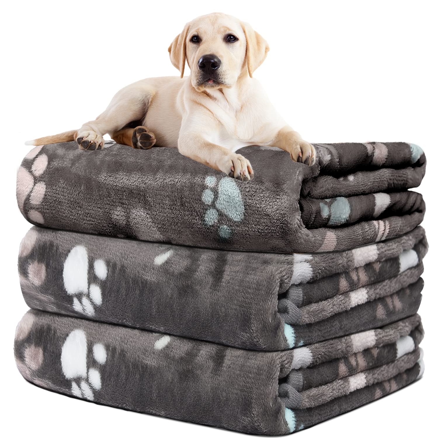 Rezutan dog blanket with paw pattern shows soft, cozy comfort for pets