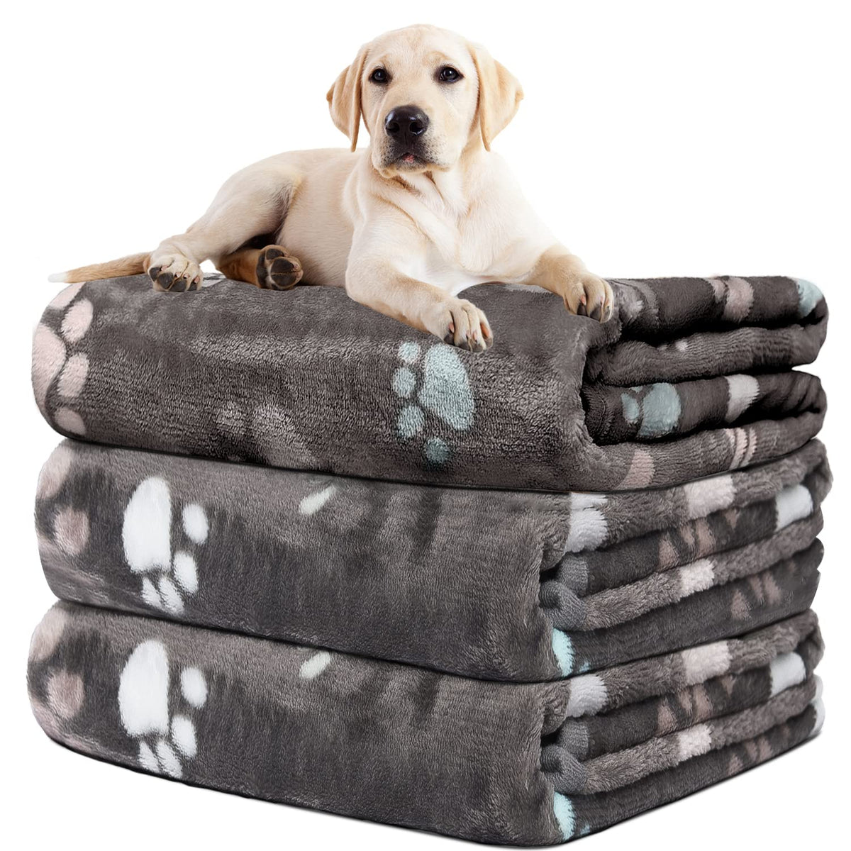 Rezutan dog blanket with paw pattern shows soft, cozy comfort for pets
