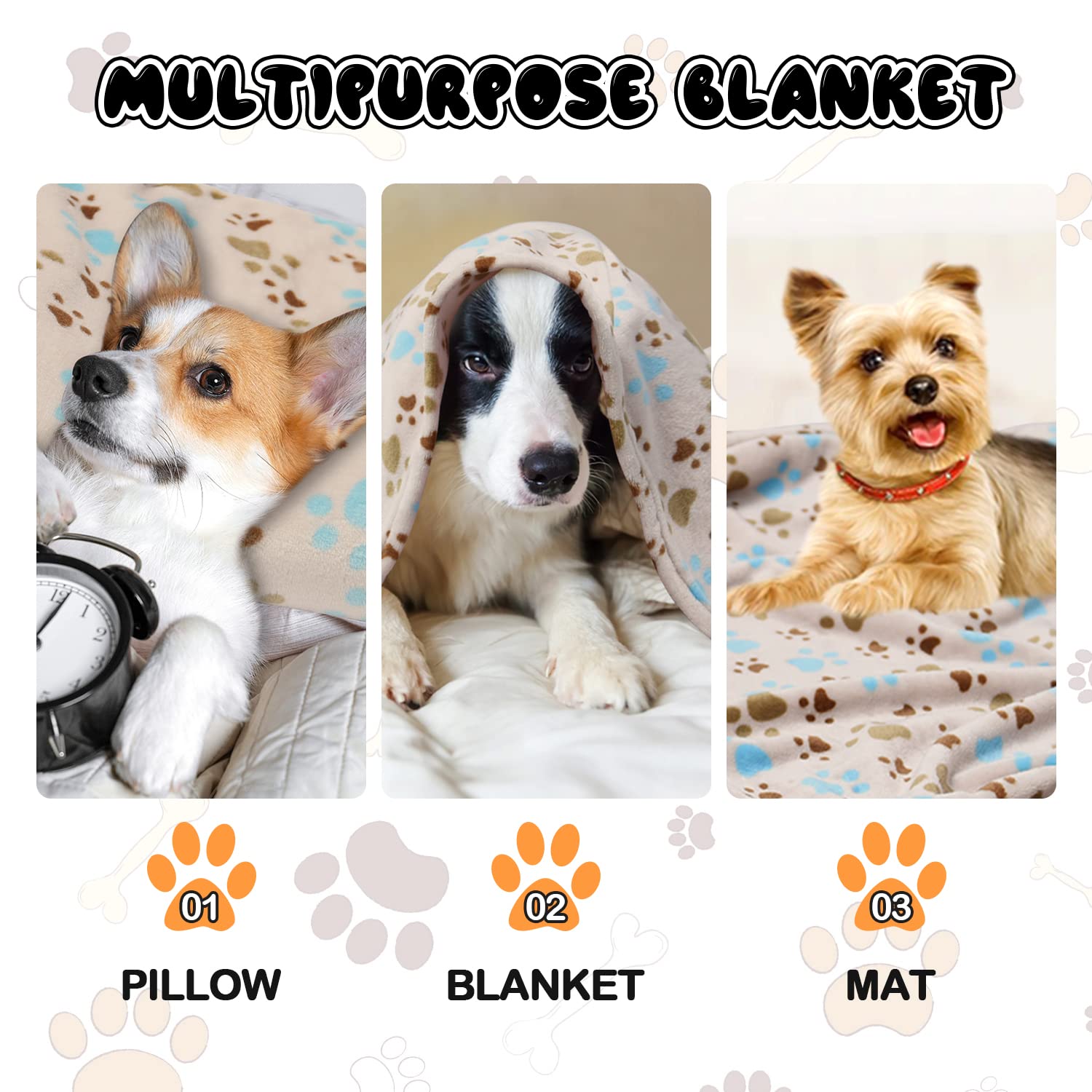 Rezutan paw-pattern blanket brings cute style to homes.