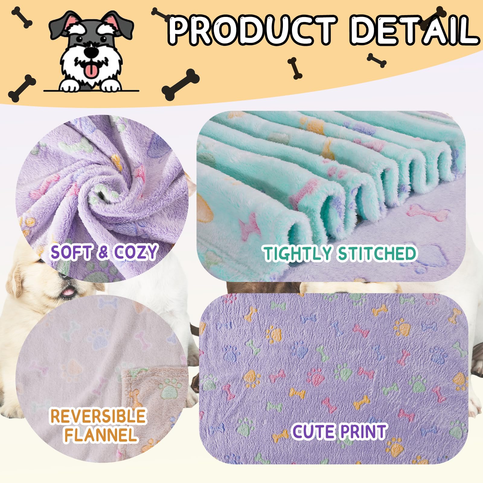 Rezutan dog blanket paw print green emphasizes reversible design for versatile warmth.