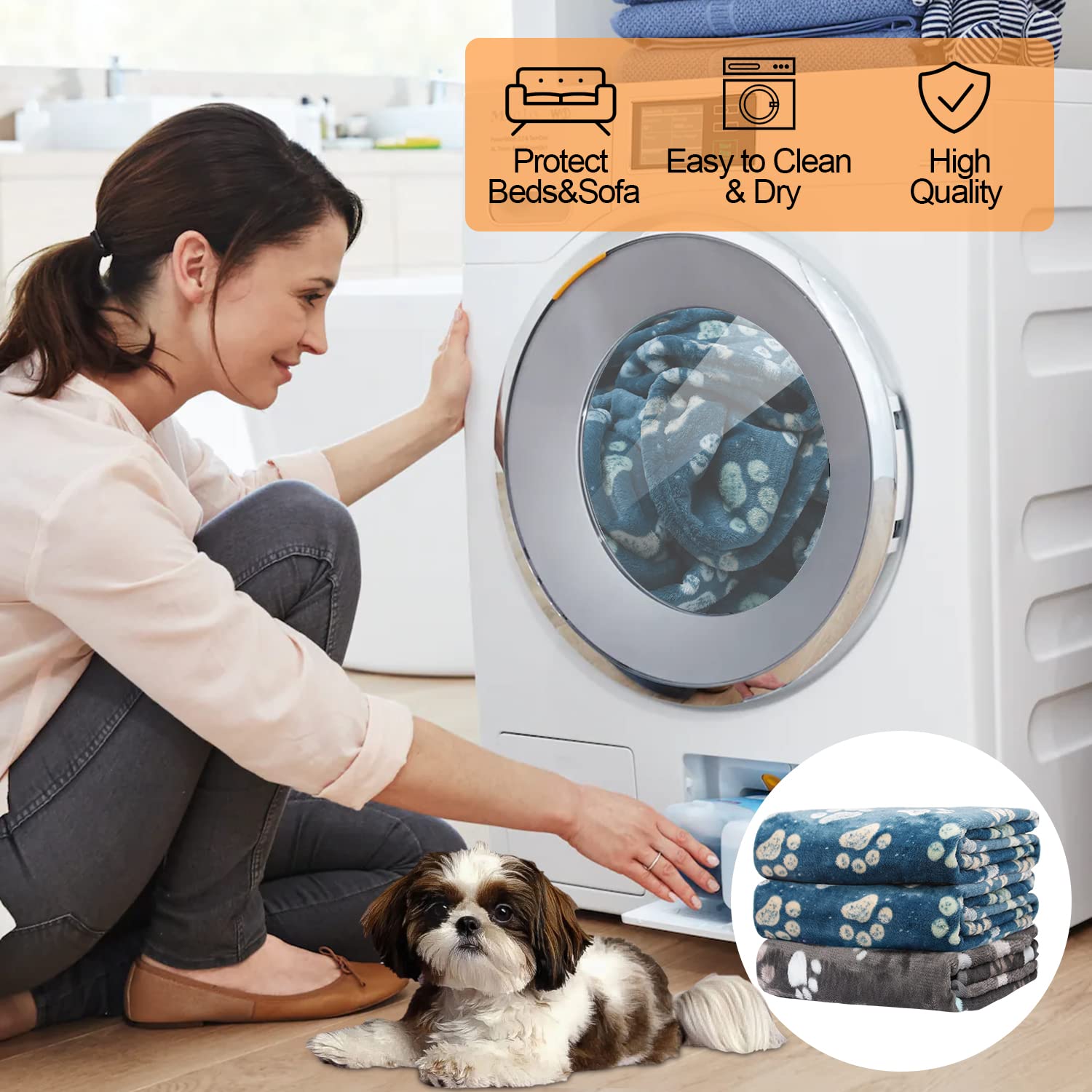 Rezutan premium dog blanket gray colorfast dye preserves bright appearance