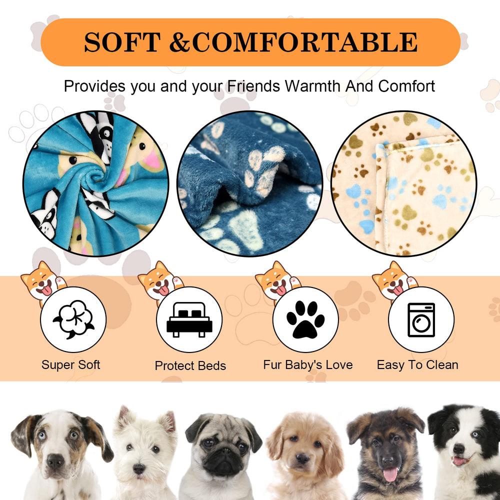 Rezutan pet blanket with paw pattern, ideal for kennels and crates.