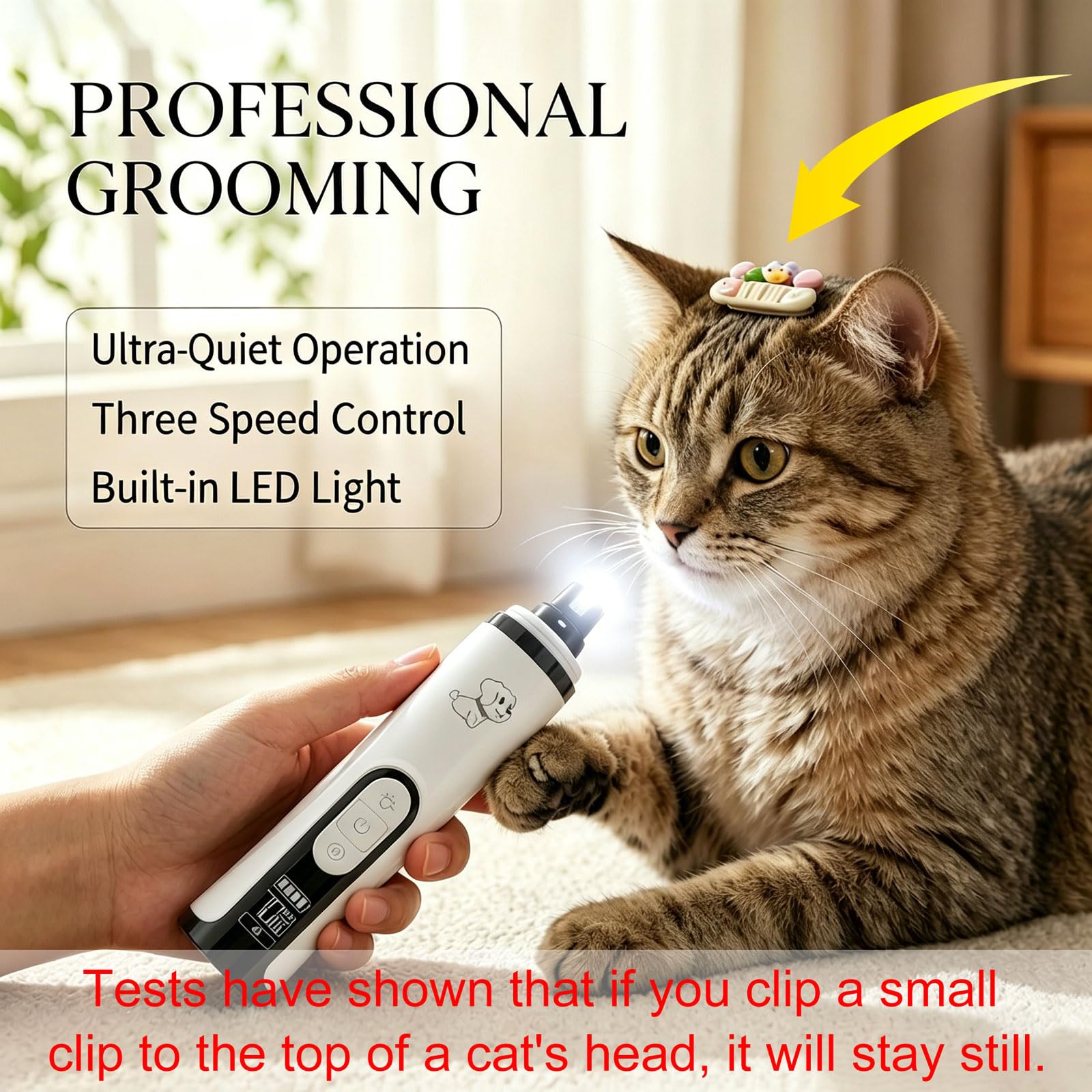 2000mAh battery and USB charging offer cordless flexibility