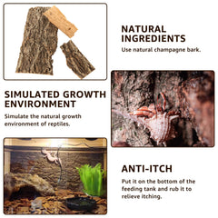 RHBLME natural cork bark texture aids realistic reptile camouflage and enrichment