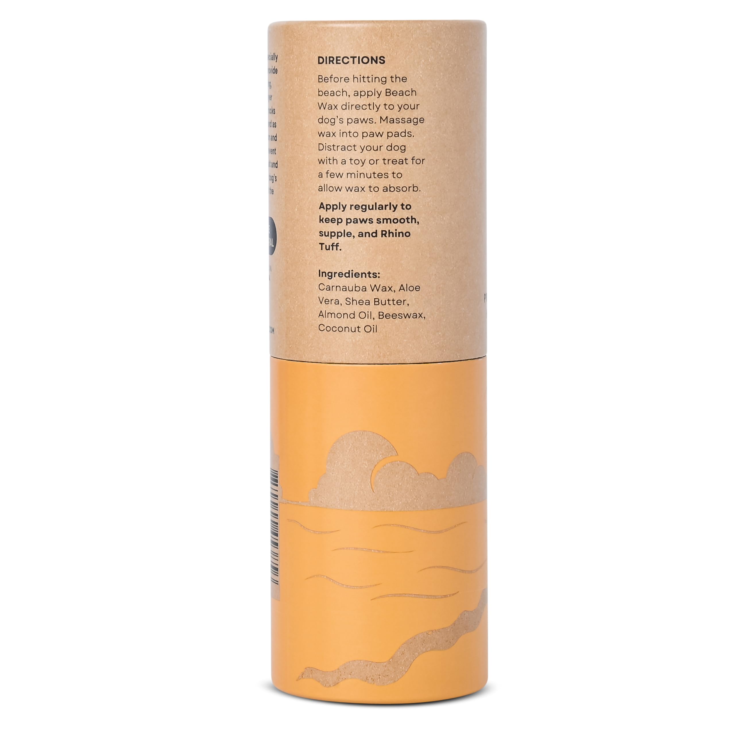 Rhino Wax elasticity-focused paw care on sand supports comfortable movement.