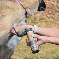 Rhino Wax creates a protective barrier against street debris on paws.