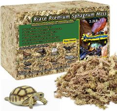 Riare 2.2lb natural sphagnum moss package for reptile habitats.