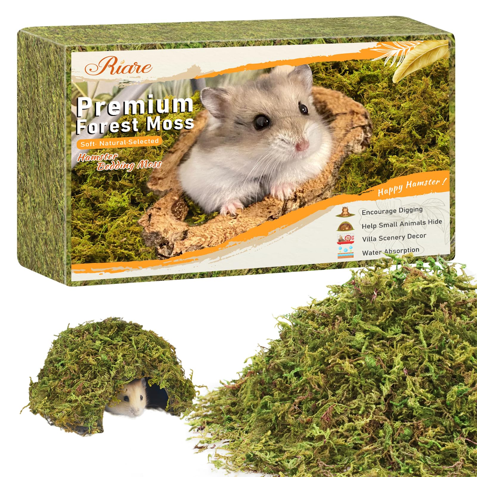 Riare 25qt moss supplies natural green decor and humidity balance.