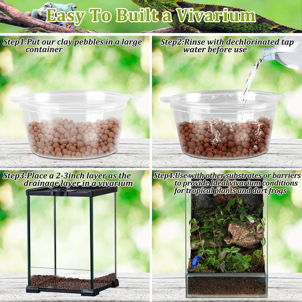 Riare clay pebbles drainage layer featured for improved filtration and tank cleanliness.