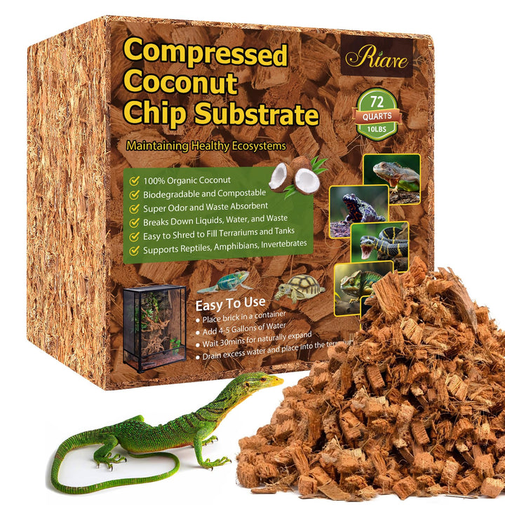 Riare coconut chip substrate brick ready to hydrate for terrarium setup