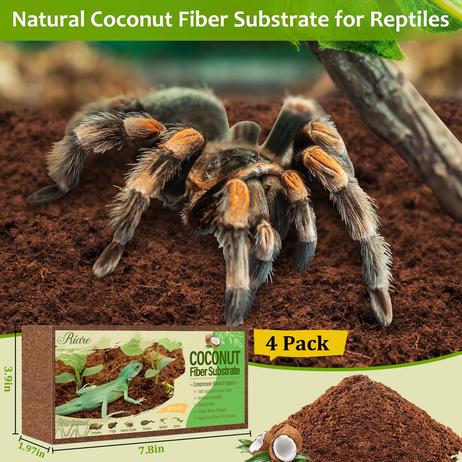 Riare brick expands when soaked into fluffy, burrow-friendly substrate.