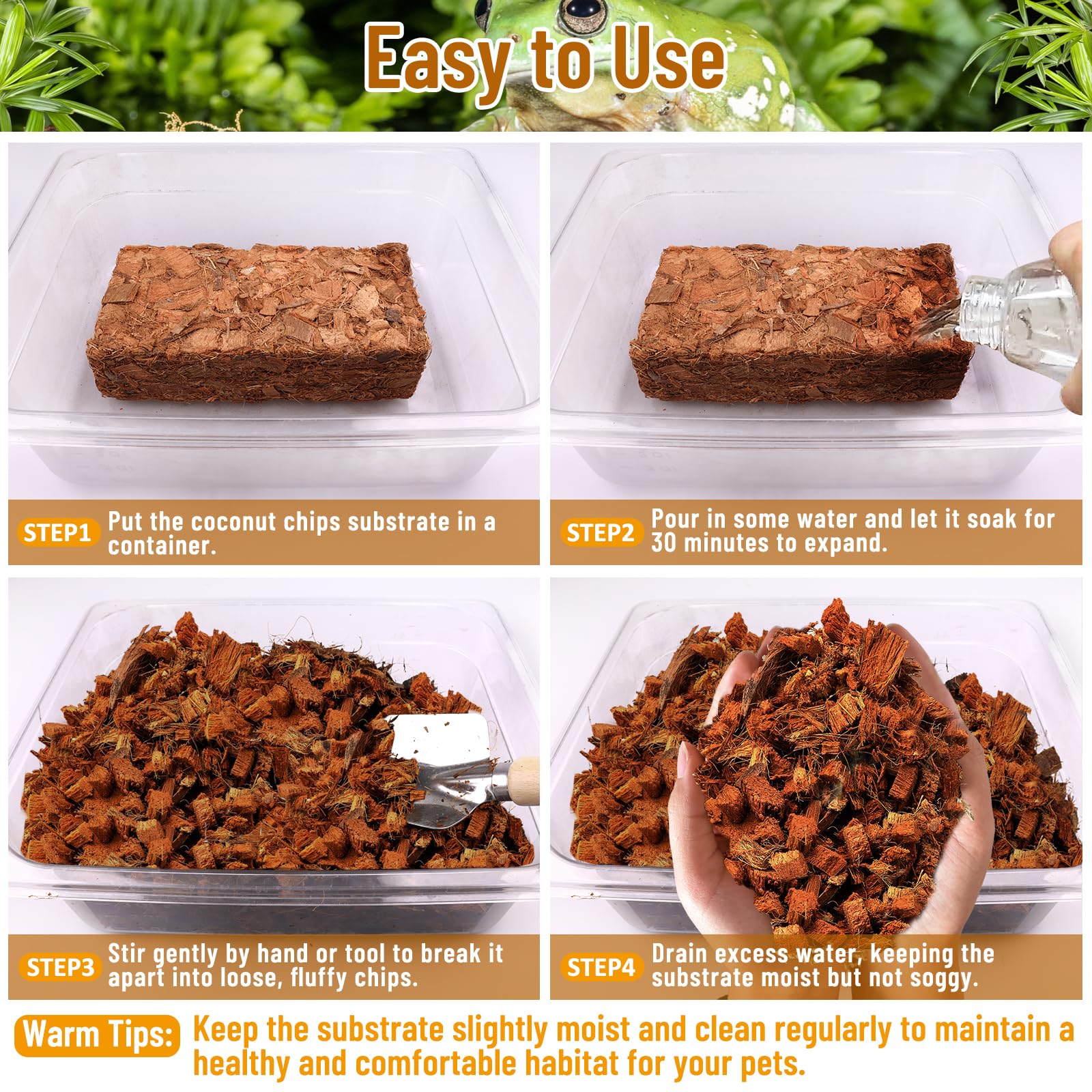 Riare dust-free bedding hides waste and keeps habitat smelling fresh
